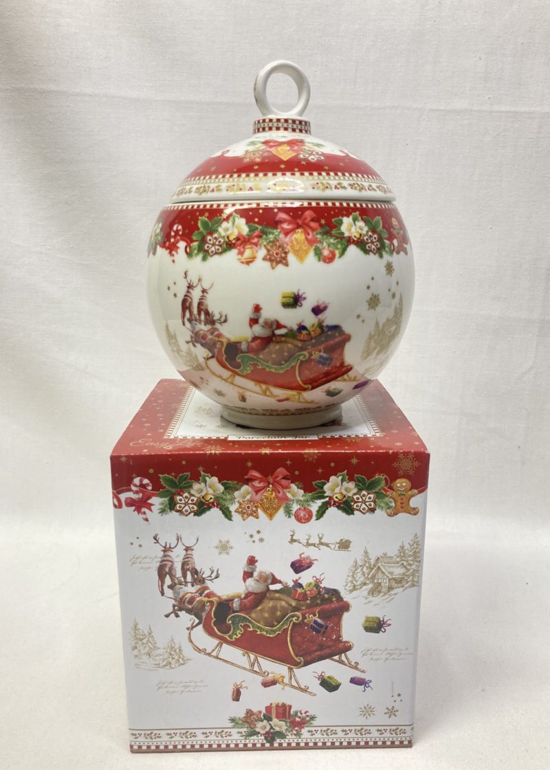 Vianočná porcelánová dóza